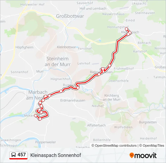 457 Bus Line Map