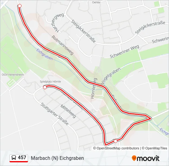 457 Bus Line Map
