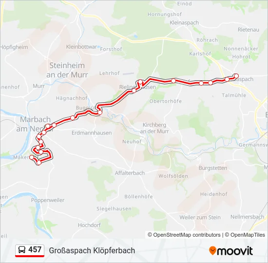 457 Bus Line Map