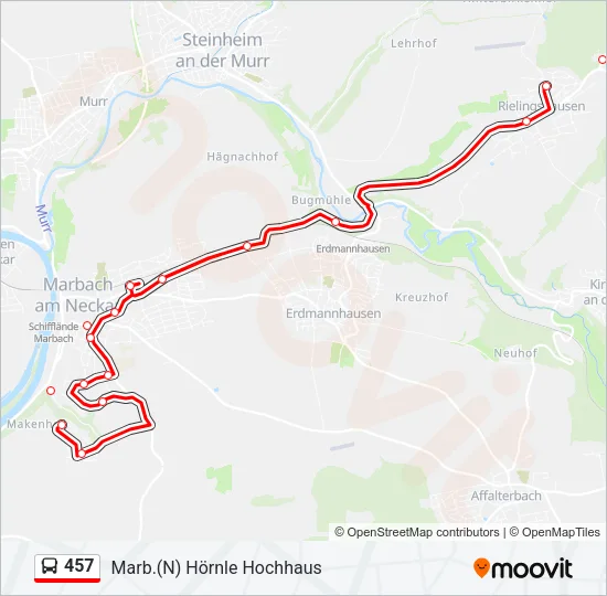 457 Bus Line Map
