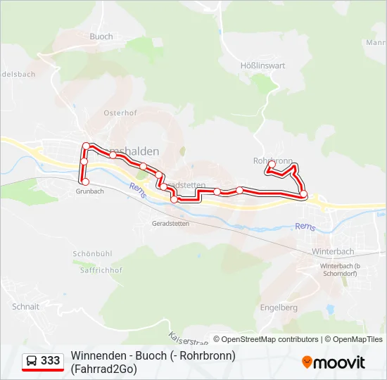 333 Bus Line Map