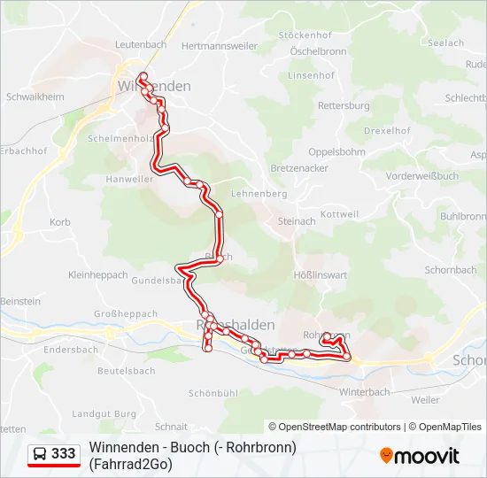 333 Bus Line Map