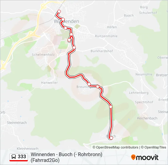 333 Bus Line Map