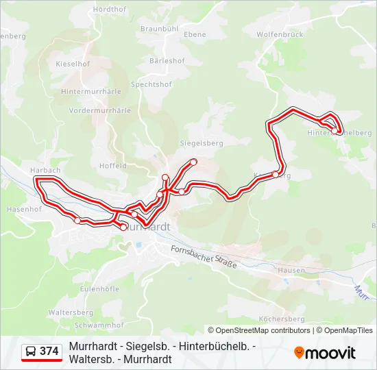 374 Bus Line Map