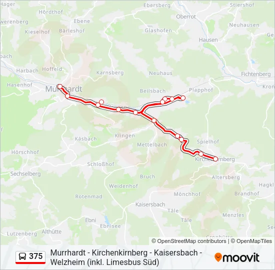 375 Bus Line Map
