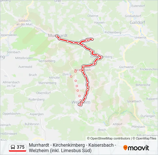 375 Bus Line Map