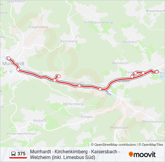 375 bus Line Map