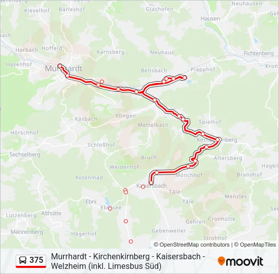 375 Bus Line Map
