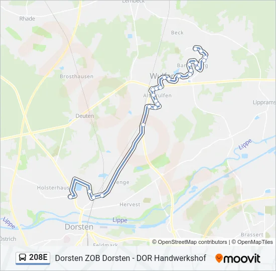 208E Bus Line Map