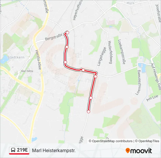 219E Bus Line Map