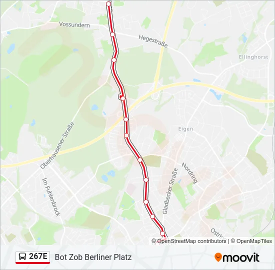 267E Bus Line Map