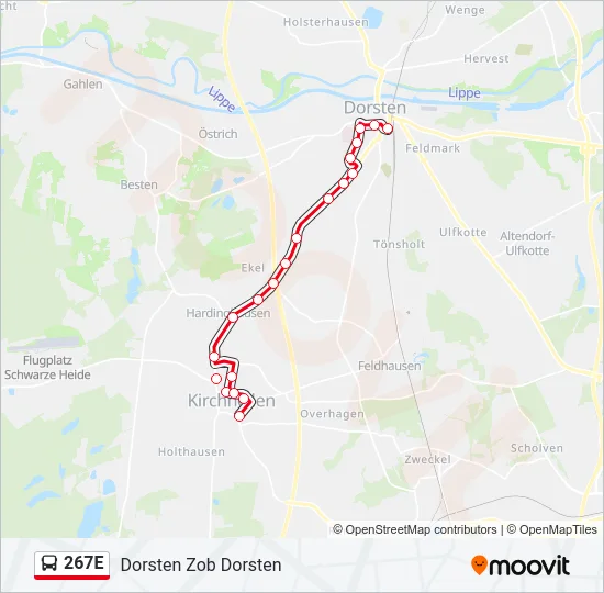 267E Bus Line Map