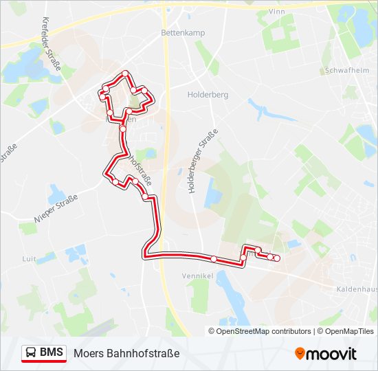 bms Route Schedules, Stops & Maps Moers Bahnhofstraße (Updated)