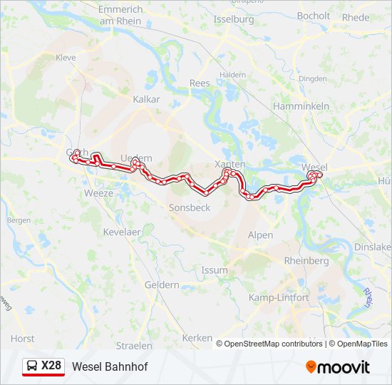 x28 Route Schedules, Stops & Maps Wesel Bahnhof (Updated)