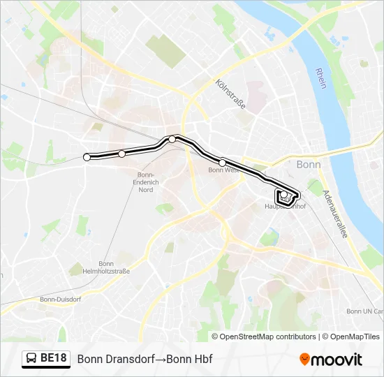 BE18 Bus Line Map