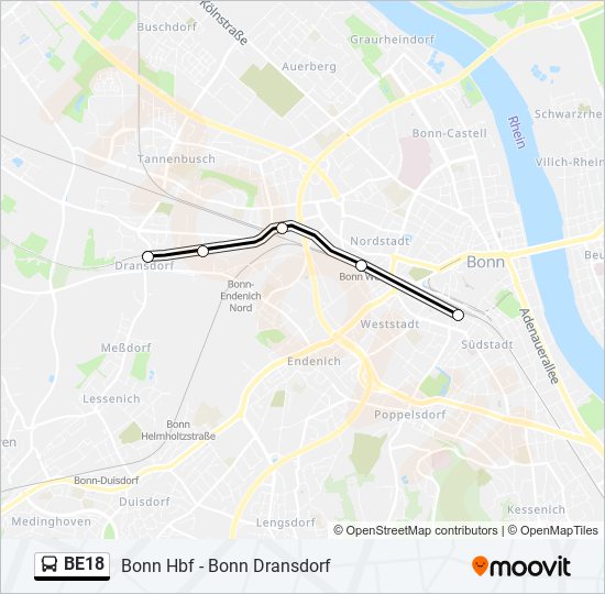 BE18 bus Line Map