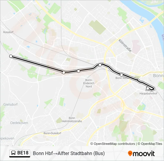 BE18 Bus Line Map