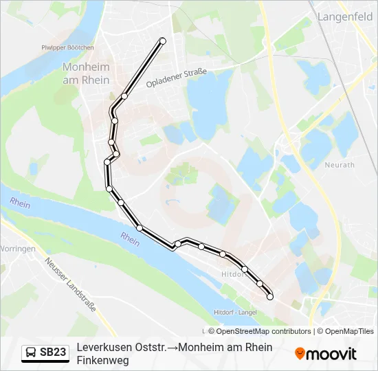 SB23 Bus Line Map