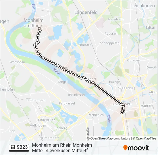 SB23 Bus Line Map