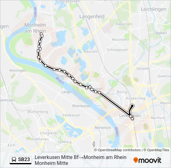 SB23 Bus Line Map