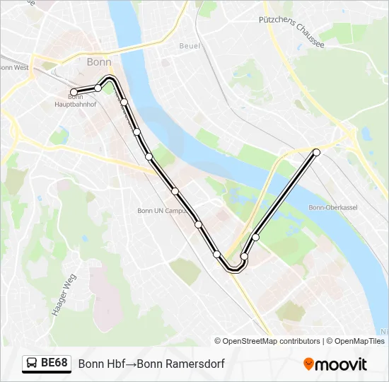 BE68 Bus Line Map
