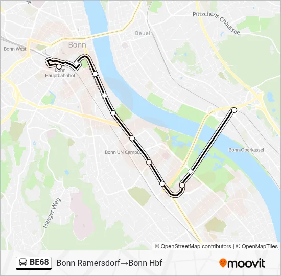 Buslinie BE68 Karte