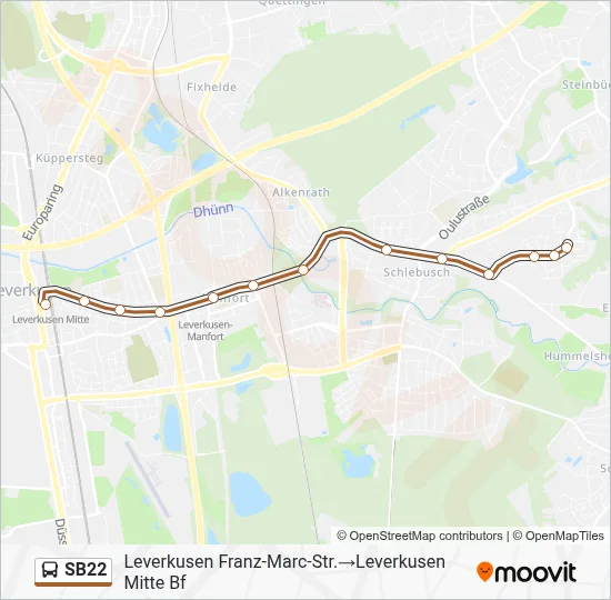 SB22 Bus Line Map