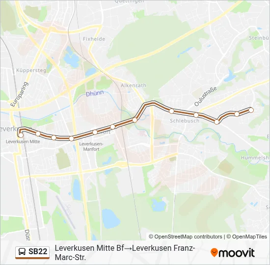 SB22 Bus Line Map