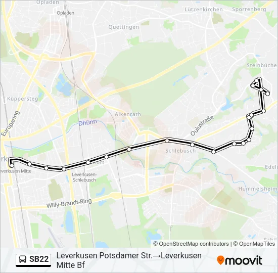 SB22 Bus Line Map