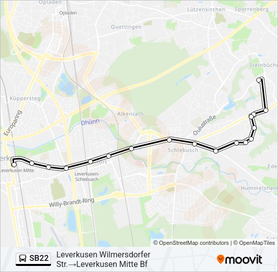 SB22 Bus Line Map