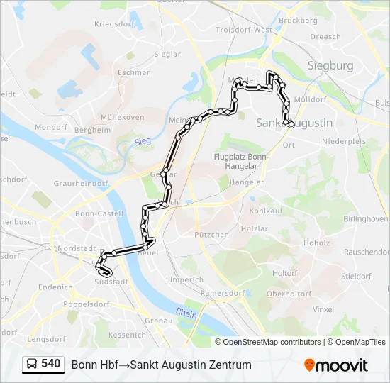540 Bus Line Map