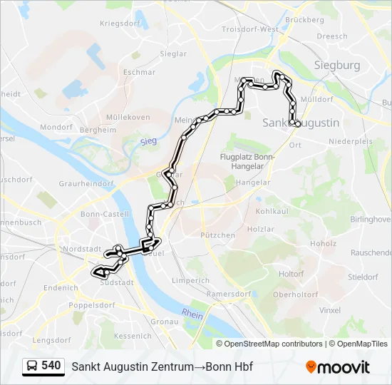 540 Bus Line Map
