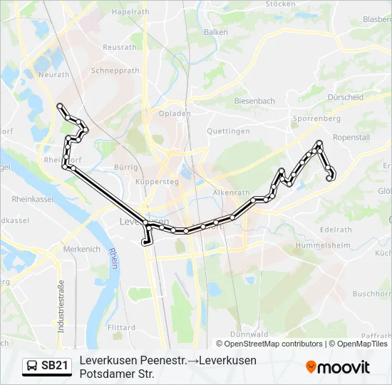 SB21 Bus Line Map