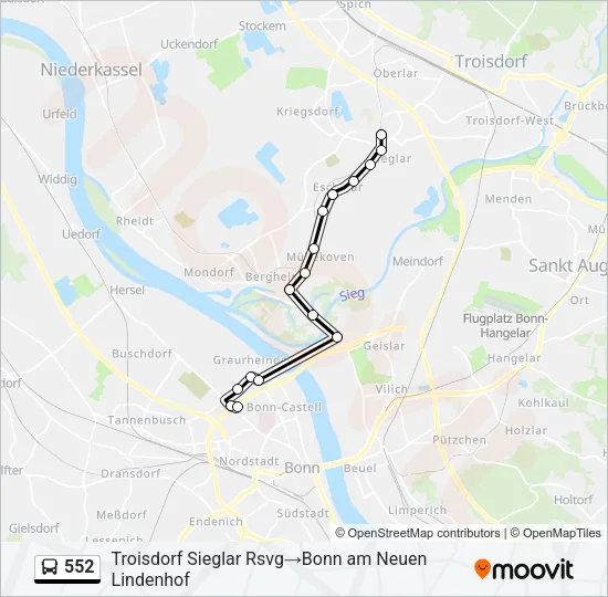 552 Bus Line Map