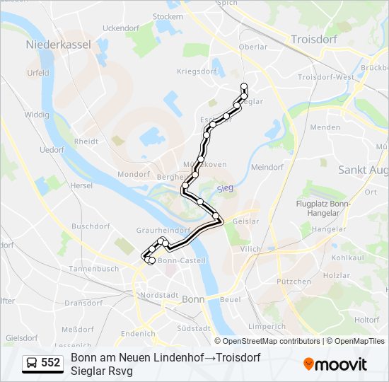 552 bus Line Map