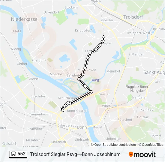 552 Bus Line Map