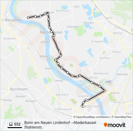 552 Bus Line Map