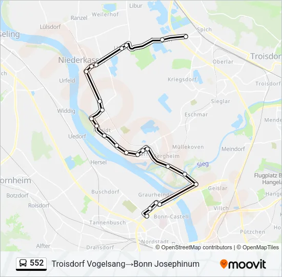 552 Bus Line Map