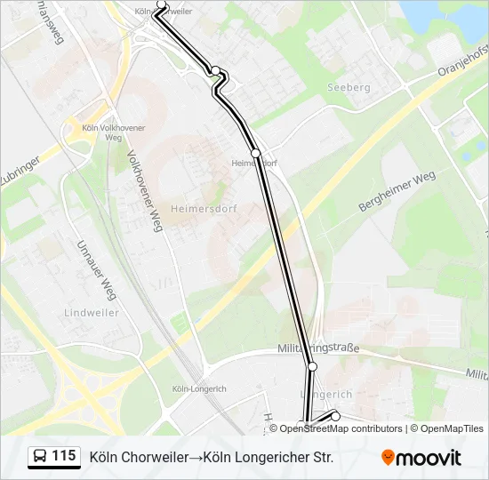 115 Bus Line Map
