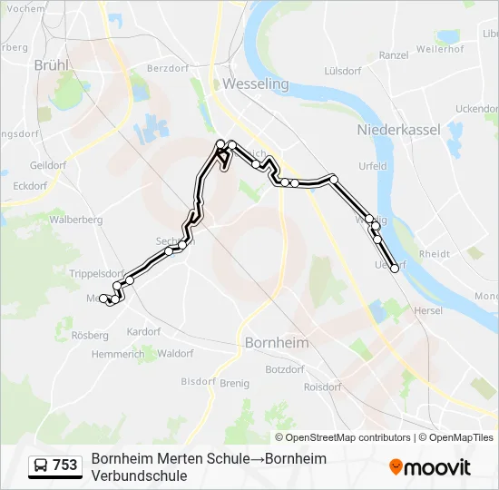 Buslinie 753 Karte
