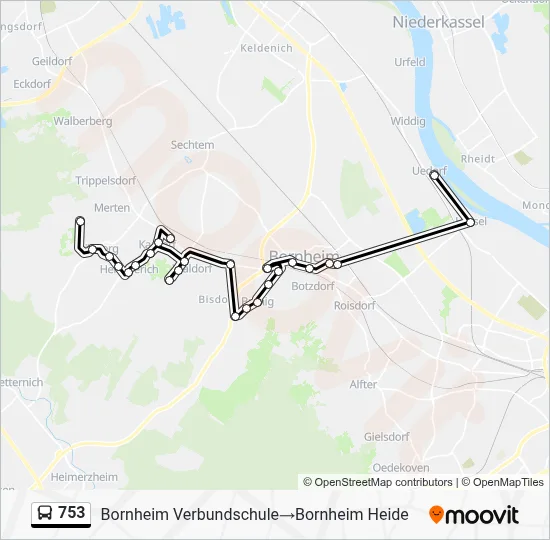 753 Bus Line Map