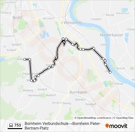 753 Bus Line Map