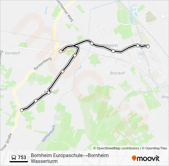 753 Bus Line Map