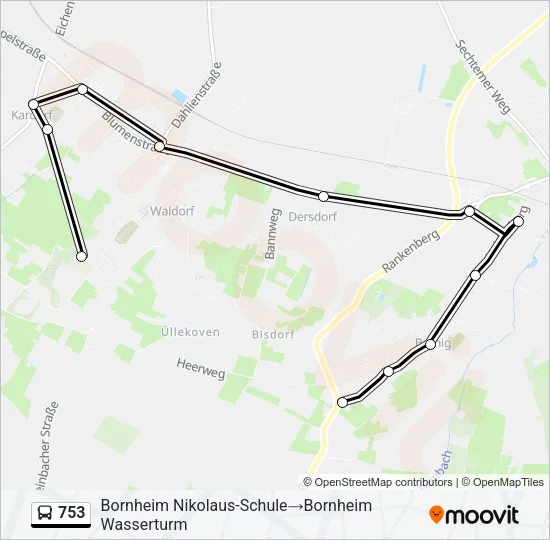 753 Bus Line Map