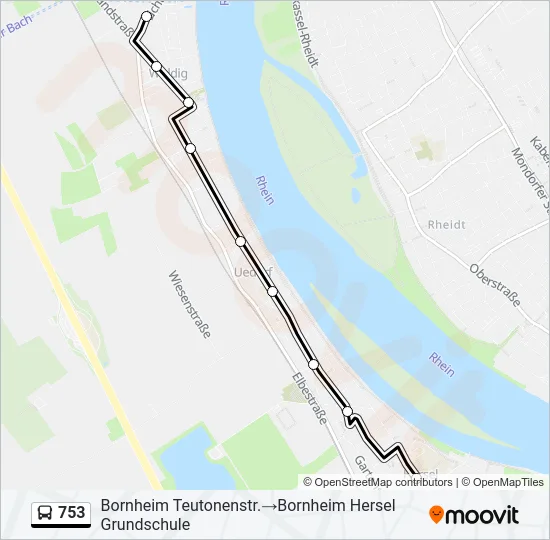 753 Bus Line Map