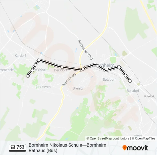 753 Bus Line Map