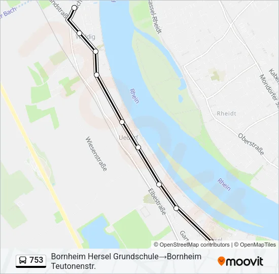 753 Bus Line Map