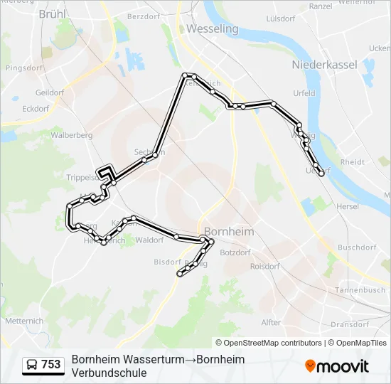 753 Bus Line Map