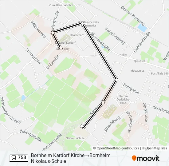 753 Bus Line Map