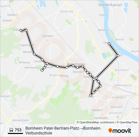 753 Bus Line Map
